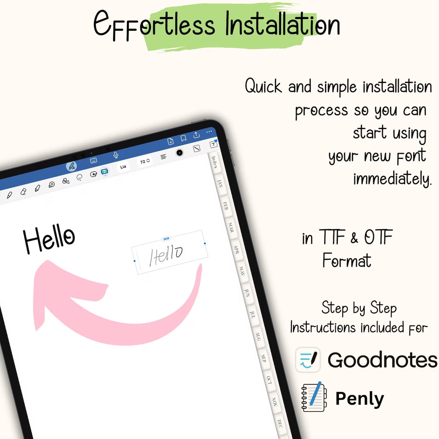Handwritten Fonts for Digital Planners | TTF & OTF Formats
