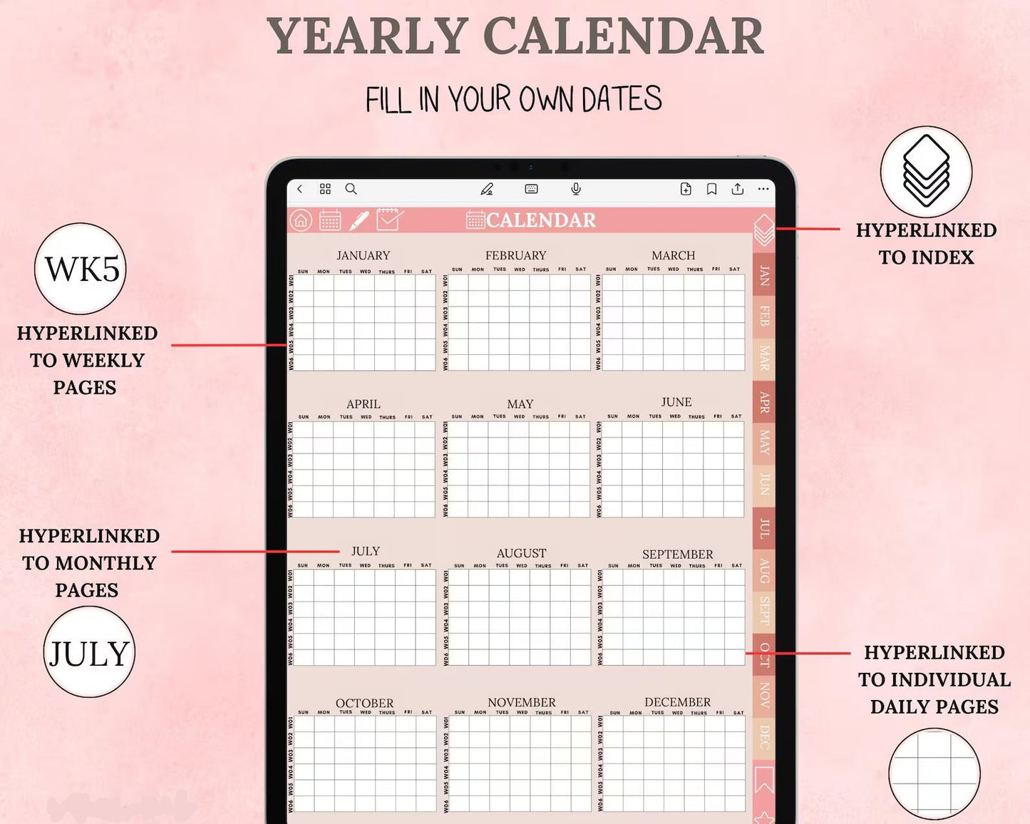 Pink Digital Planner | Stylish & Fully Functional