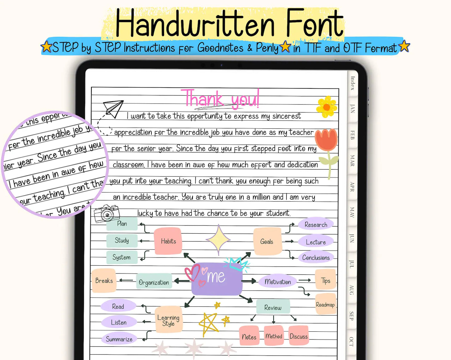 Handwritten Fonts for Digital Planners | TTF & OTF Formats