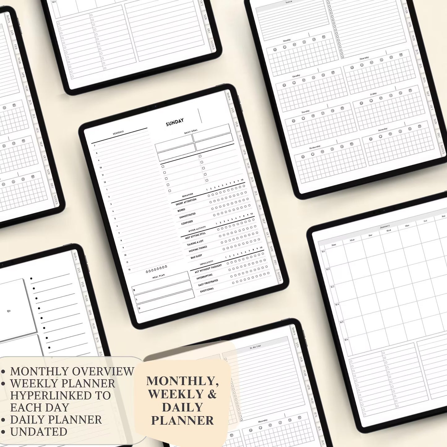 Ultimate ADHD Digital Planner | Customizable & Undated