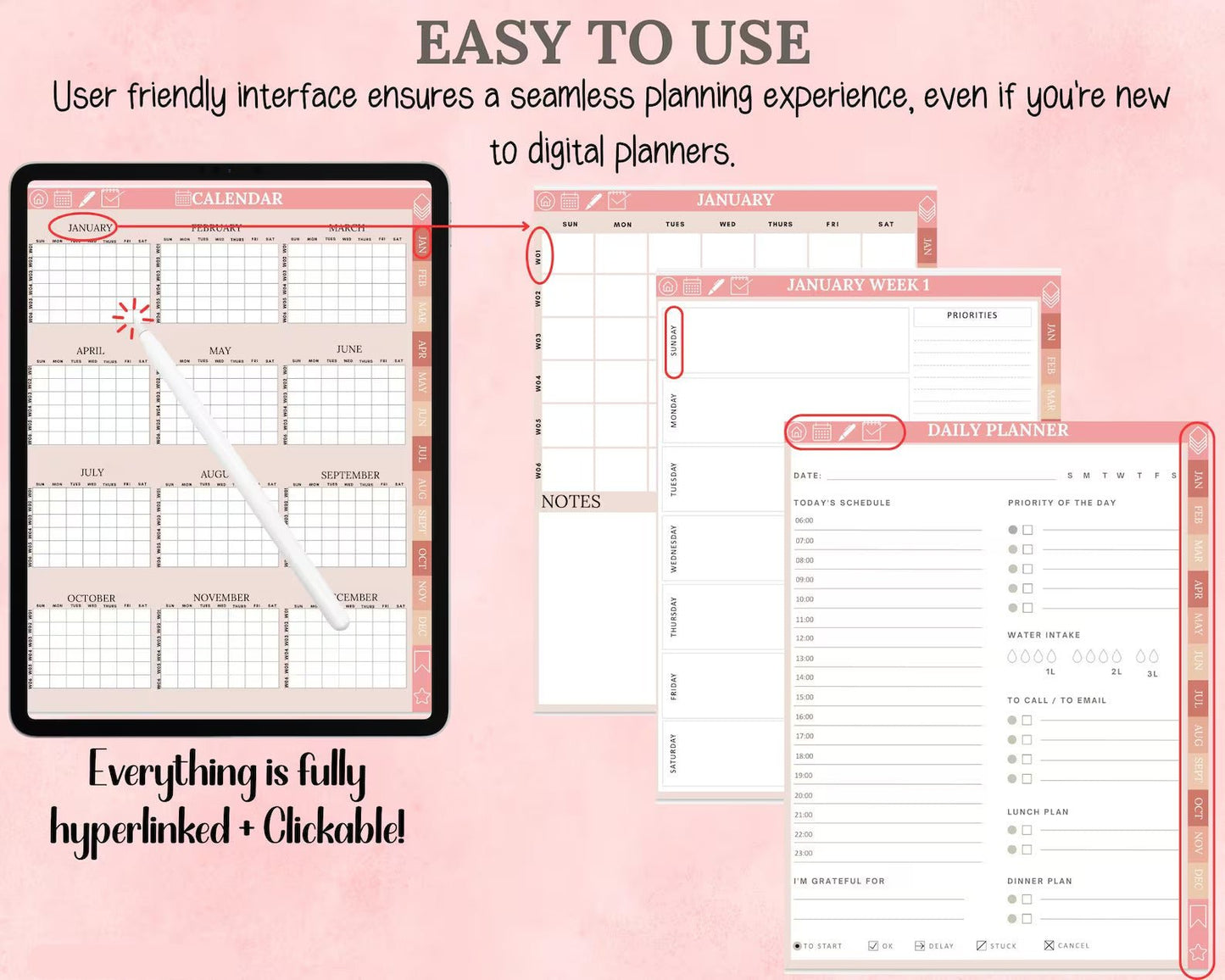 Pink Digital Planner | Stylish & Fully Functional