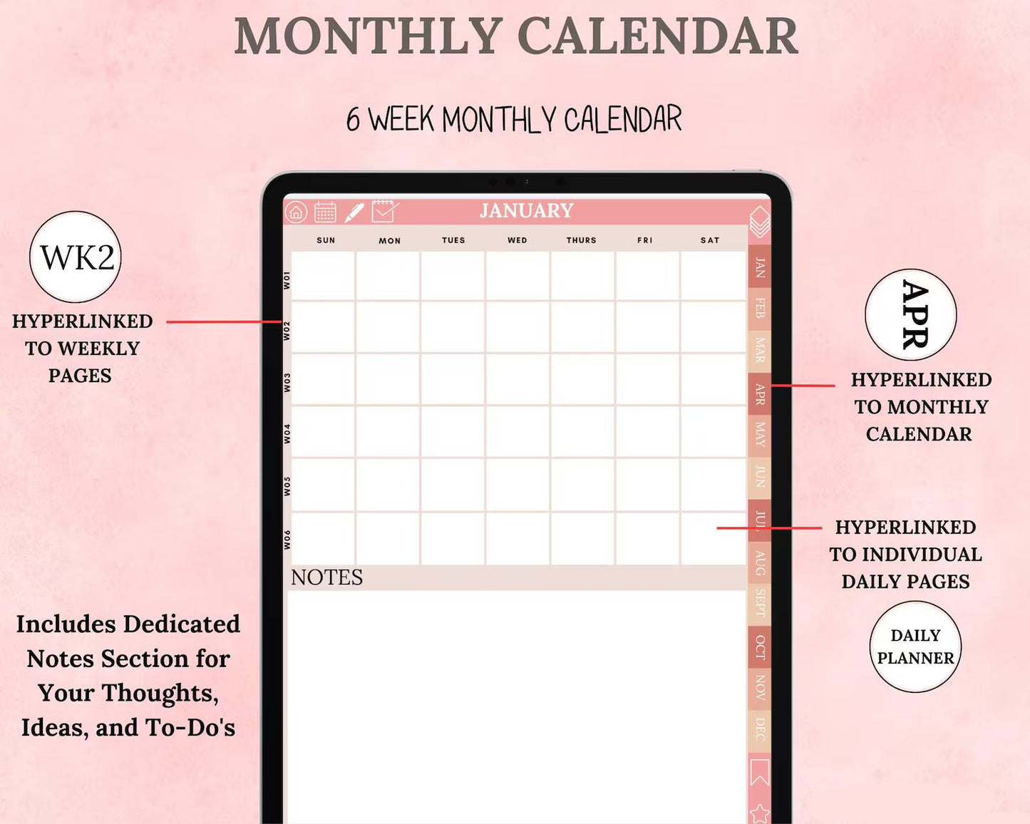 Pink Digital Planner | Stylish & Fully Functional