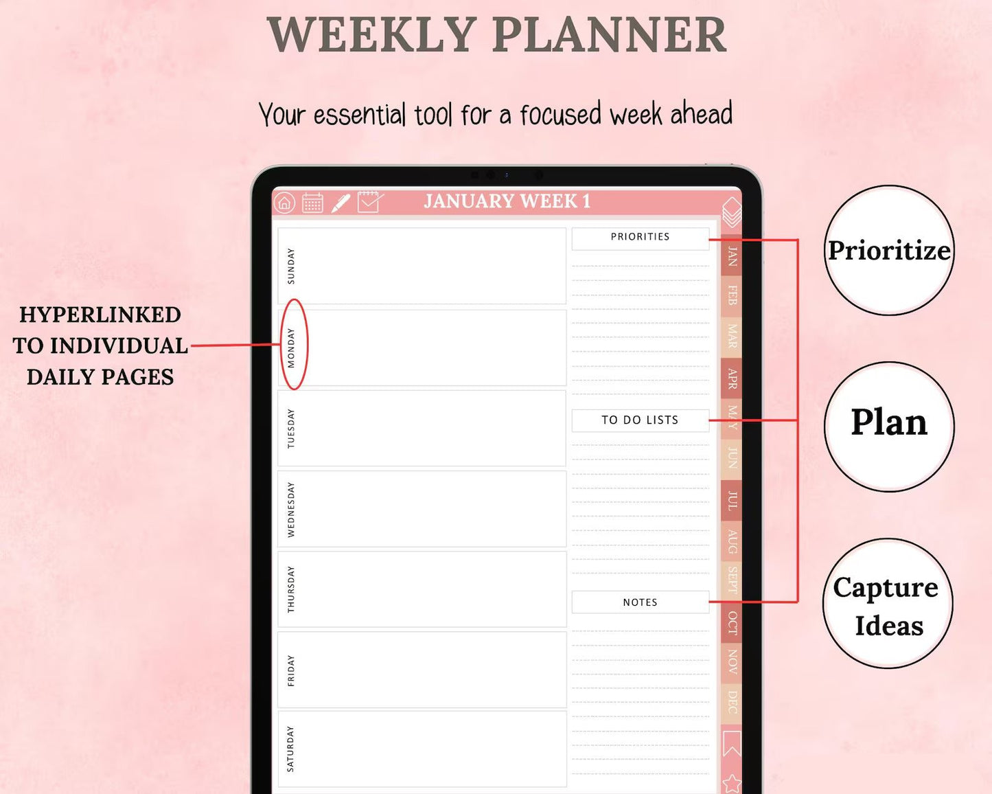 Pink Digital Planner | Stylish & Fully Functional