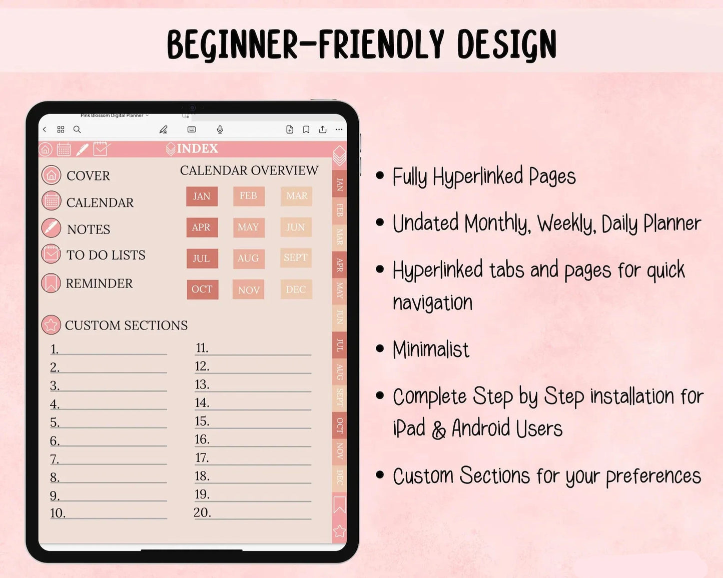 Pink Digital Planner | Stylish & Fully Functional