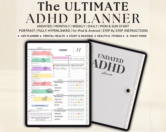 Ultimate ADHD Digital Planner | Customizable & Undated