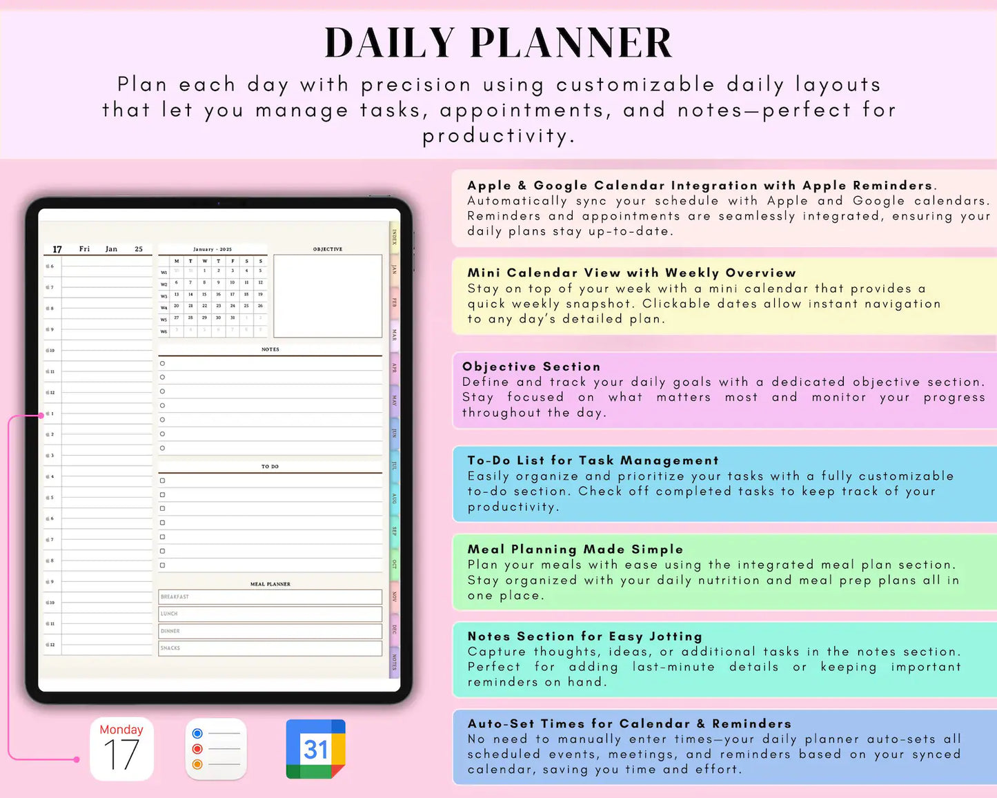 All-in-One Rainbow Digital Planner | Vibrant & Fully Hyperlinked