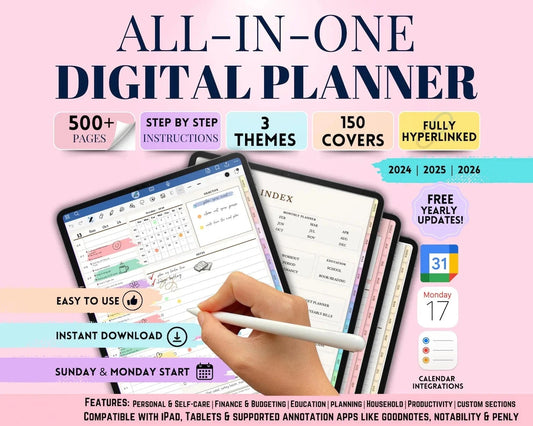 All-in-One Rainbow Digital Planner | Vibrant & Fully Hyperlinked