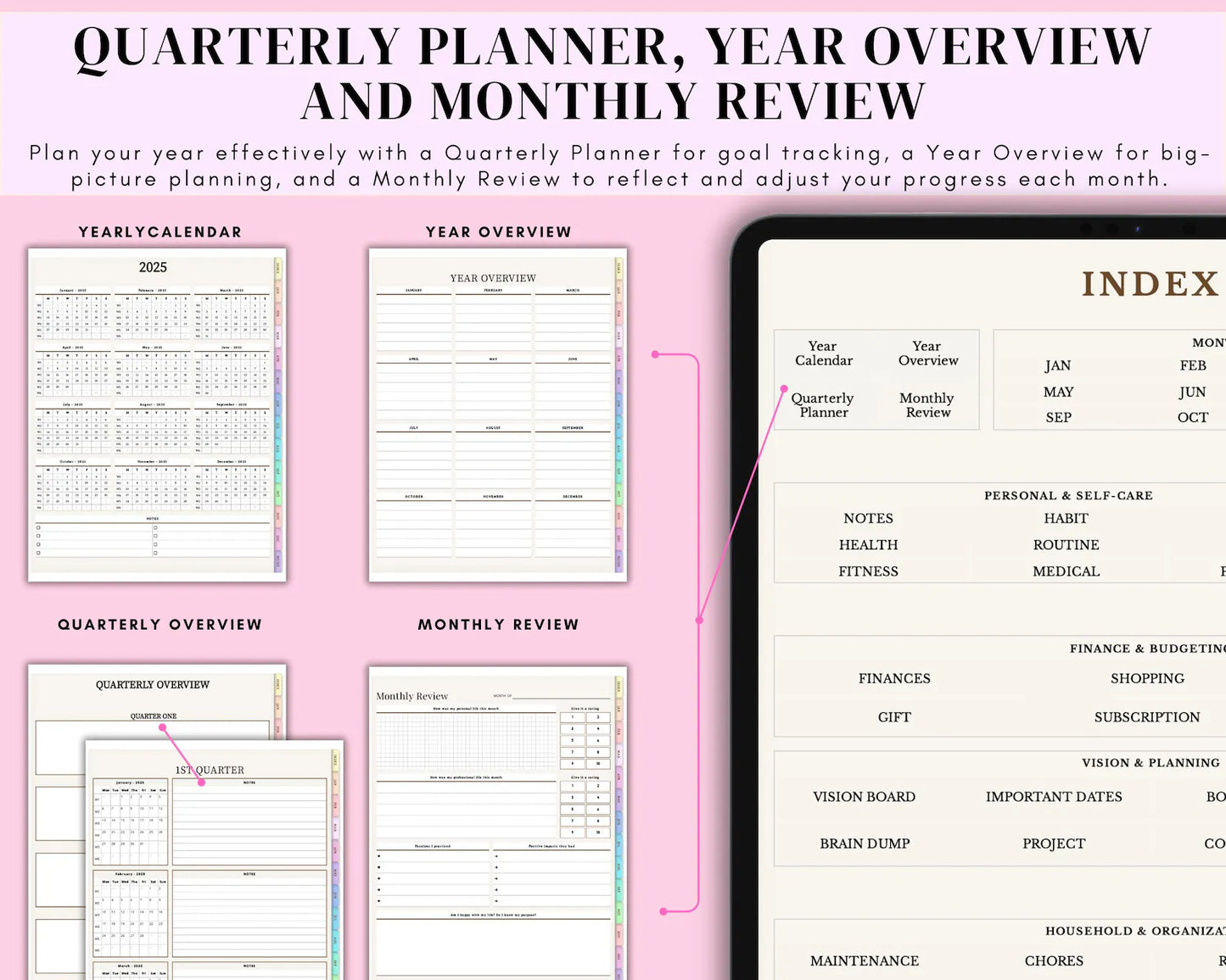 All-in-One Rainbow Digital Planner | Vibrant & Fully Hyperlinked