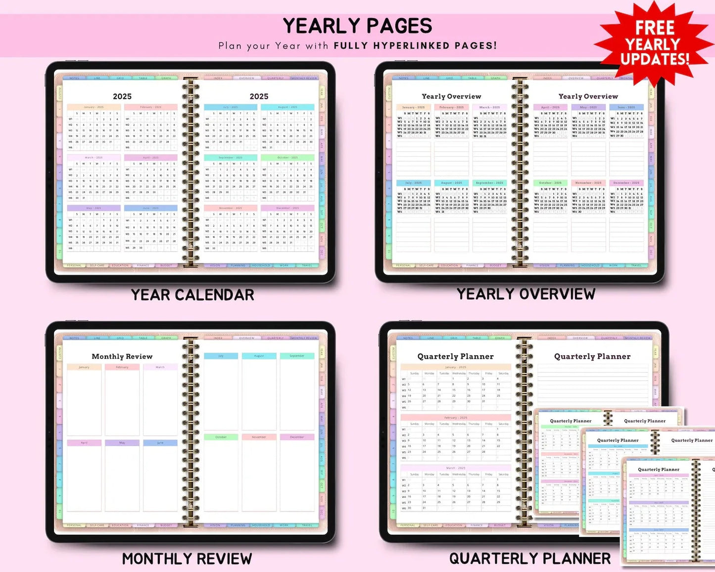 All-in-One Digital Planner - Rainbow Theme