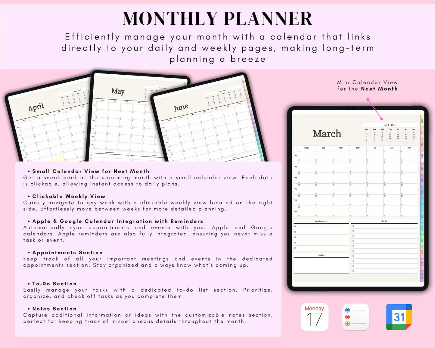 All-in-One Rainbow Digital Planner | Vibrant & Fully Hyperlinked