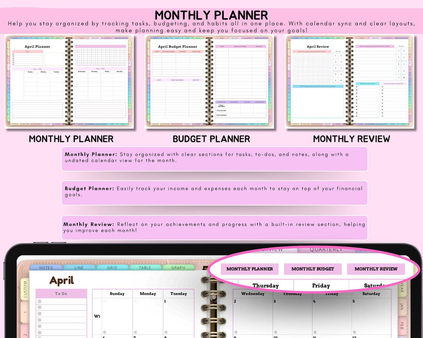 All-in-One Digital Planner - Rainbow Theme