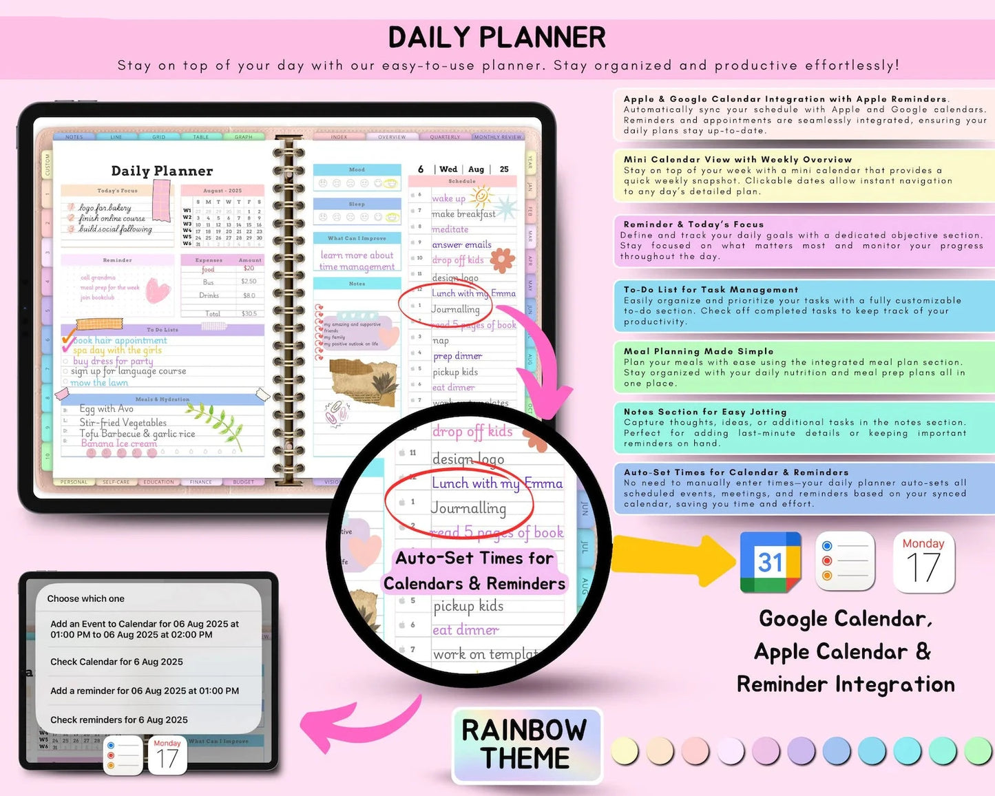 All-in-One Digital Planner - Rainbow Theme